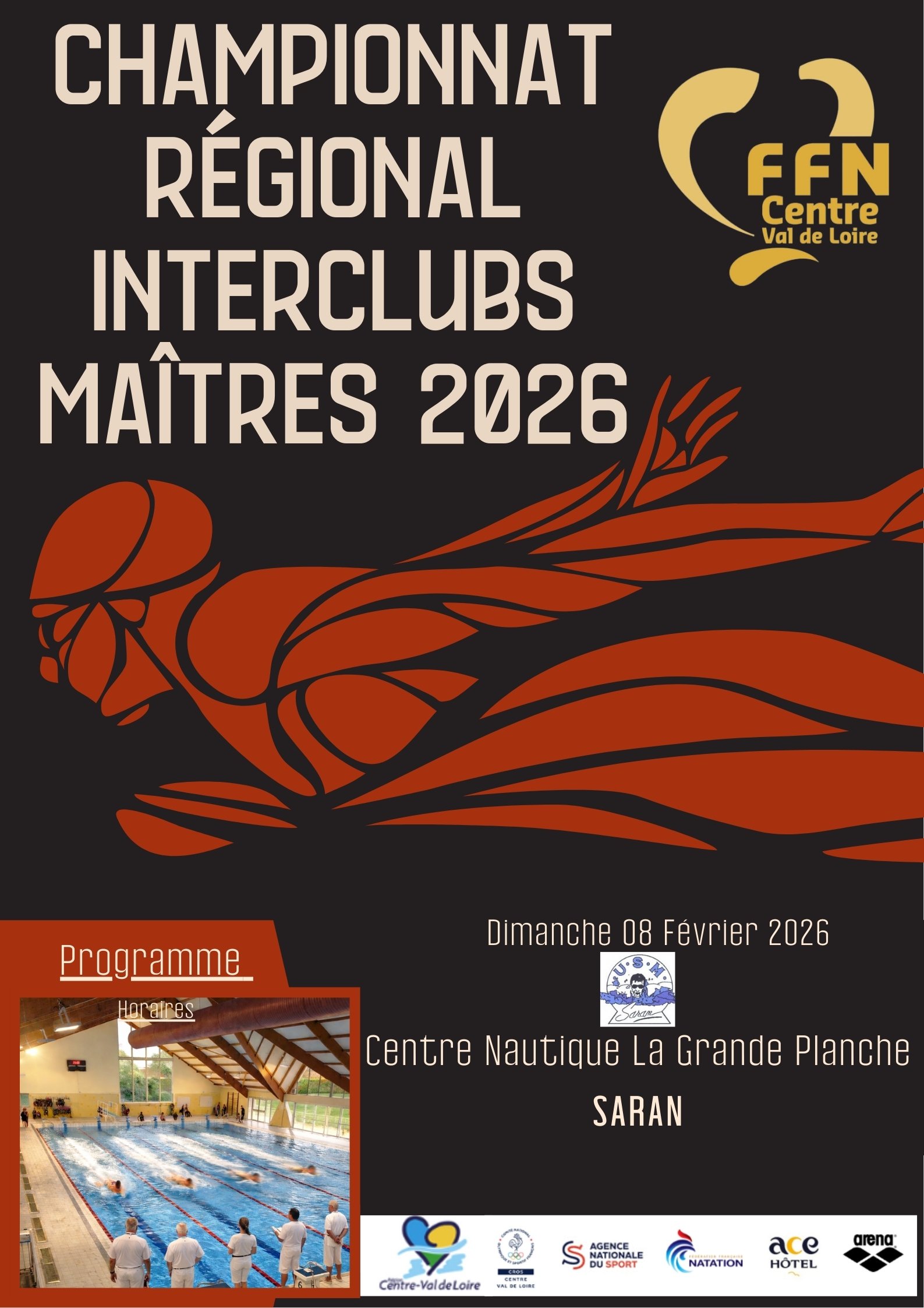 PROGRAMME Championnat Régional Interclubs Maîtres 2026 à SARAN – dimanche 8 février 2026
